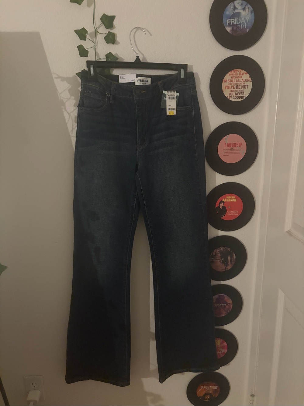 Tilly's Women's Dark Blue Flare Jeans